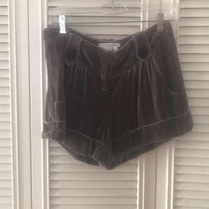Silk taupe shorts